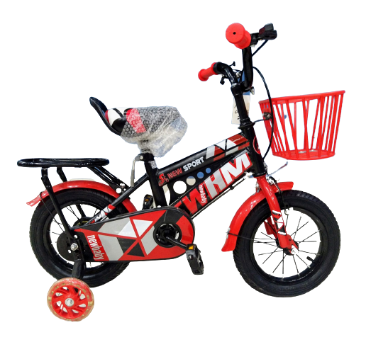 kids bicycle with training wheels & rear carry rack child's bike